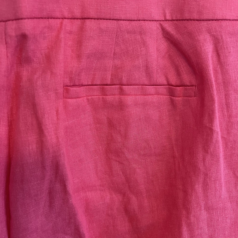 Talbots Pants Womens Size 16W Pink Coral Wide Leg 100% Linen Plus - Picture 7 of 12